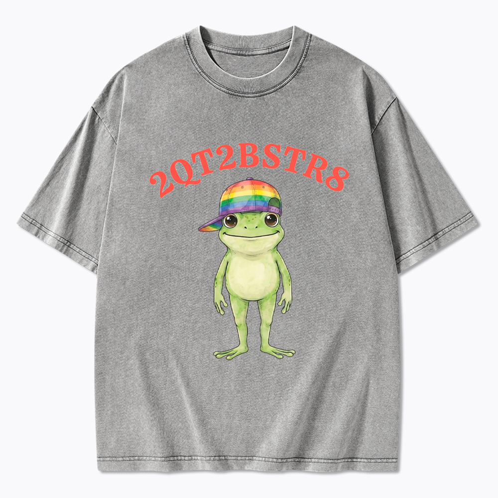 Too Cute to Be Straight Gay  Washed T-Shirt
