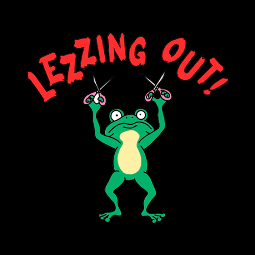 Lezzing Out Funny Frog Washed T-Shirt