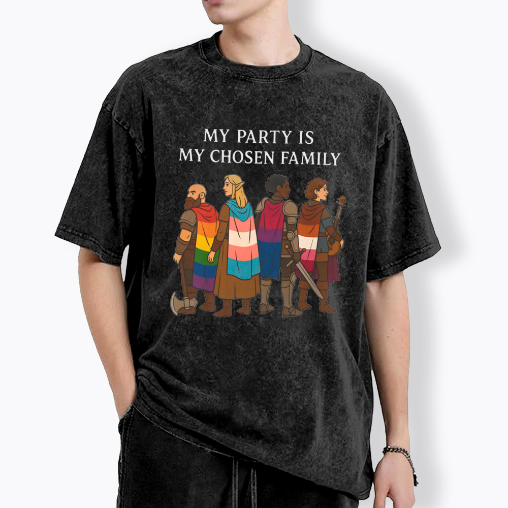 My Party is My Found Family Washed T-Shirt