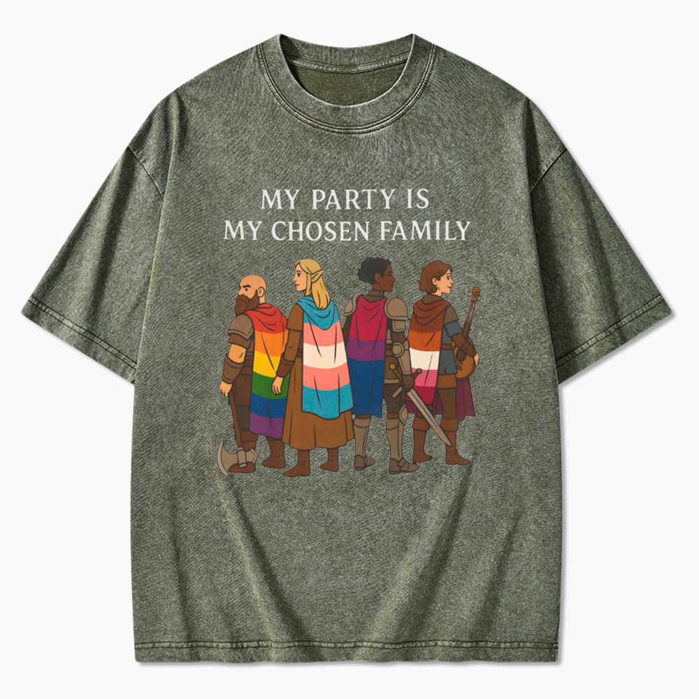 My Party is My Found Family Washed T-Shirt