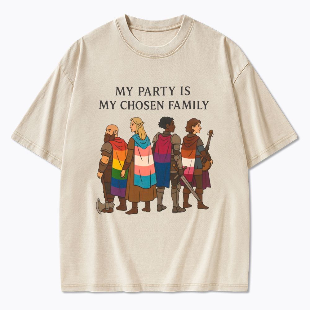 My Party is My Found Family Washed T-Shirt