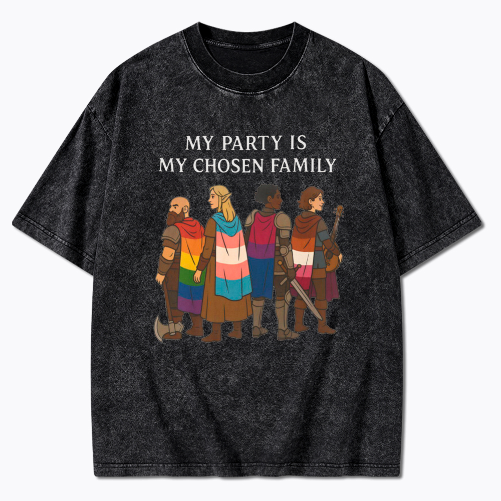 My Party is My Found Family Washed T-Shirt