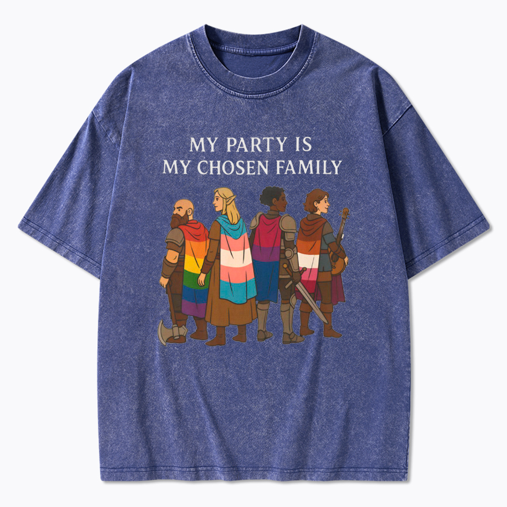 My Party is My Found Family Washed T-Shirt