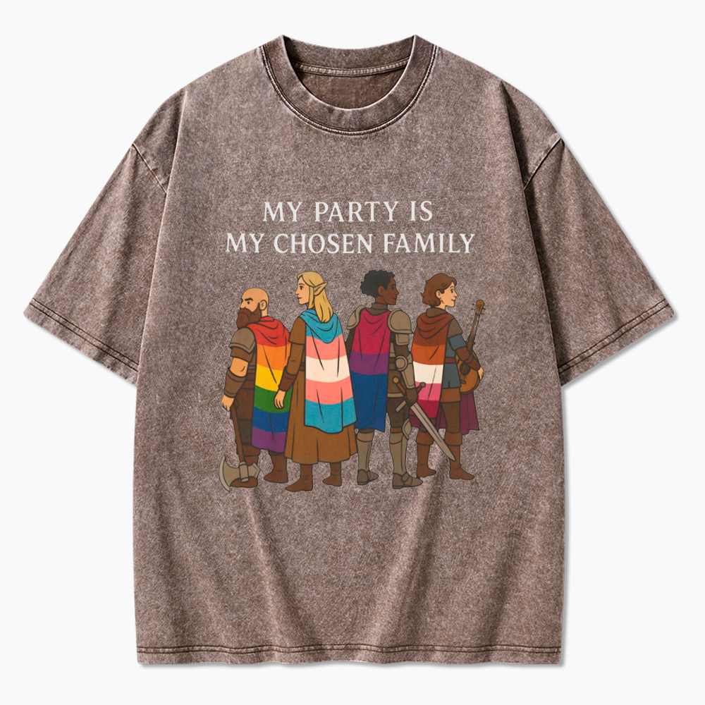 My Party is My Found Family Washed T-Shirt