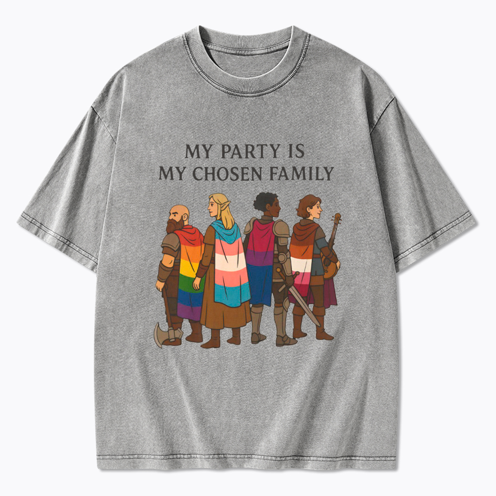 My Party is My Found Family Washed T-Shirt