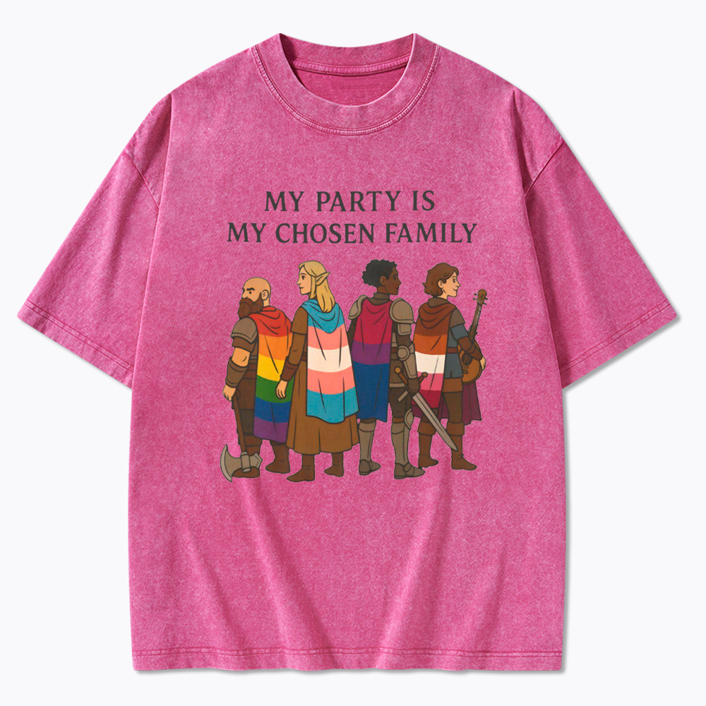 My Party is My Found Family Washed T-Shirt