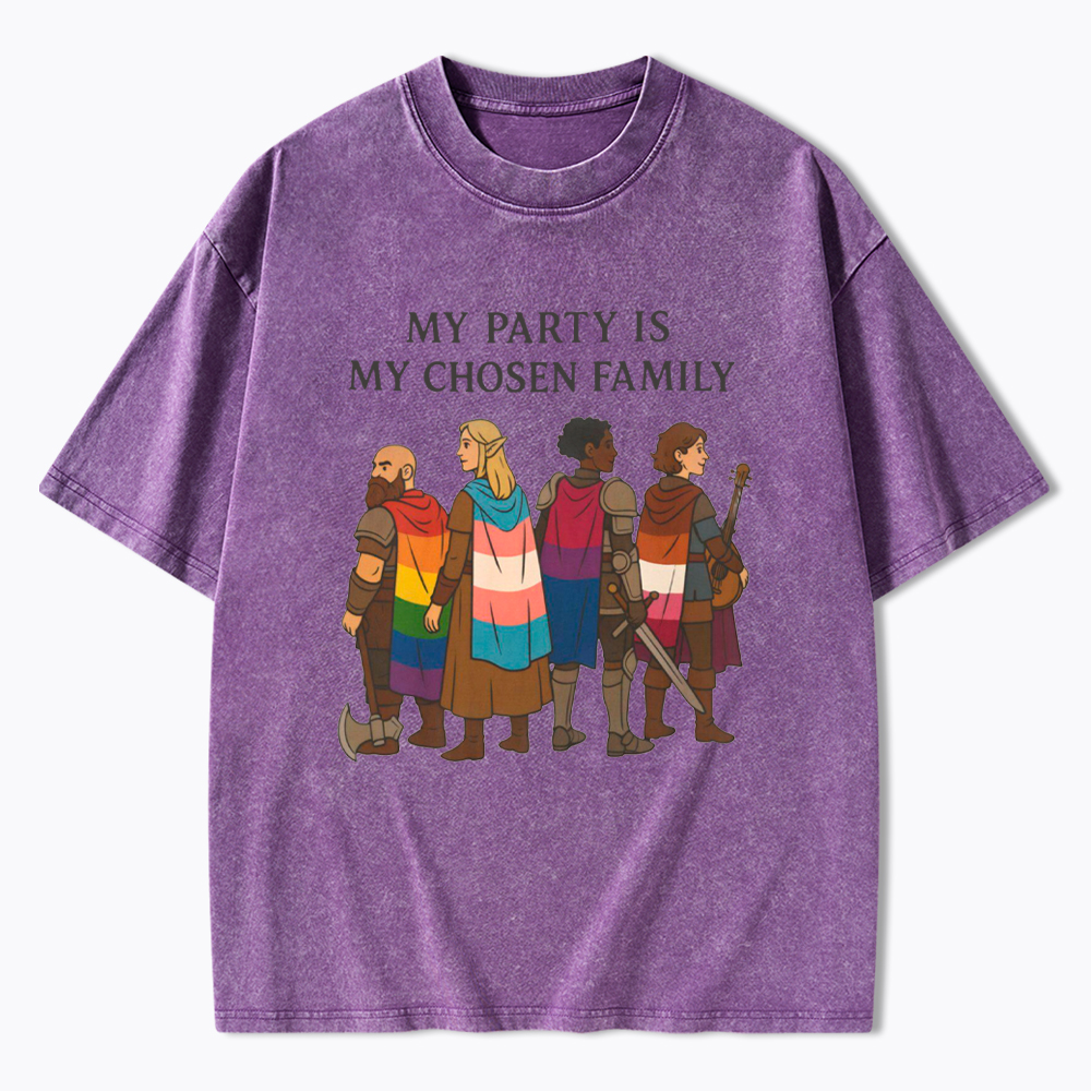My Party is My Found Family Washed T-Shirt