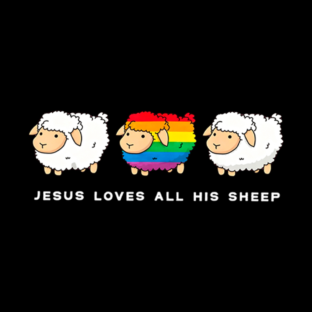 Jesus Loves All His Sheep Washed T-Shirt