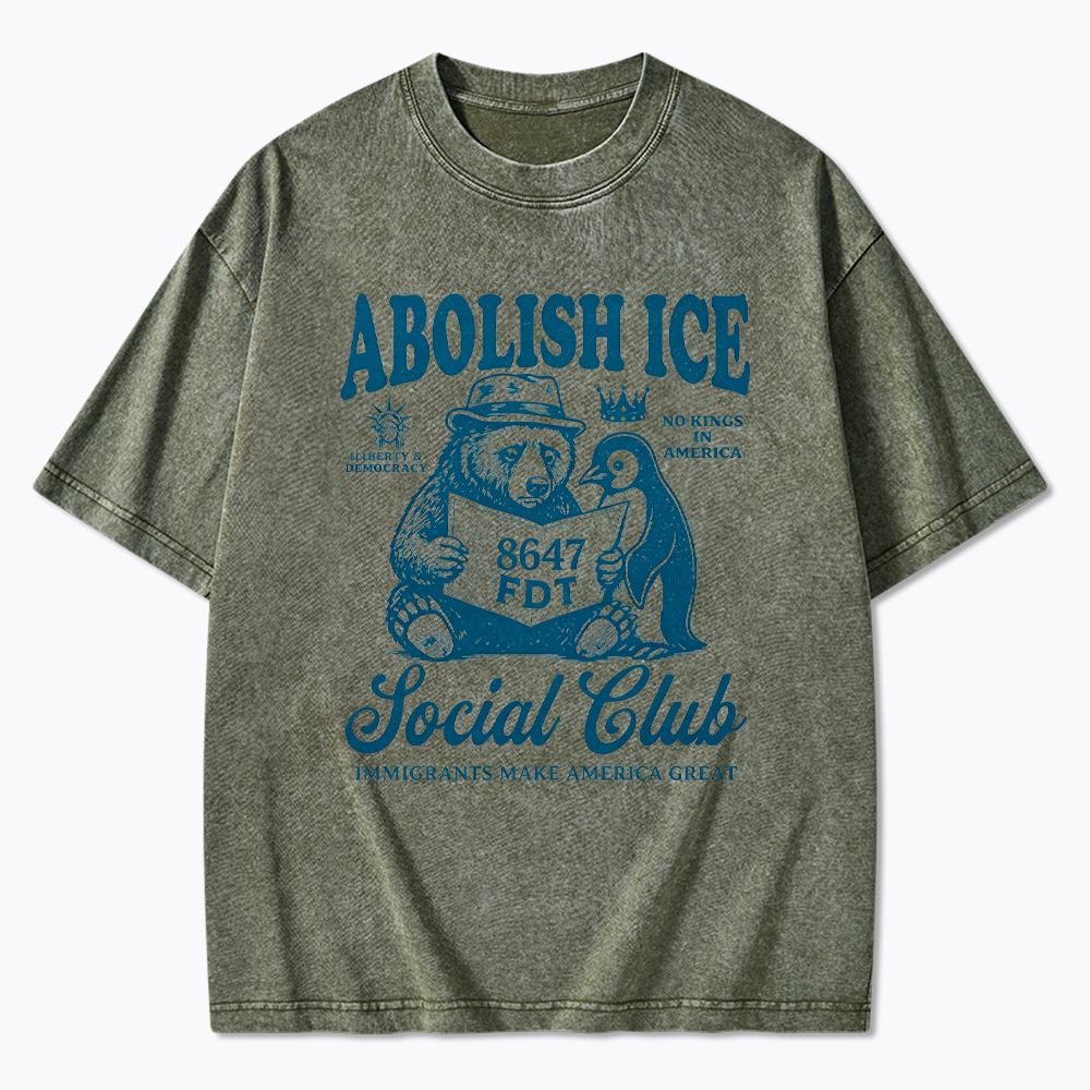 Abolish Ice Social Club Washed T-Shirt