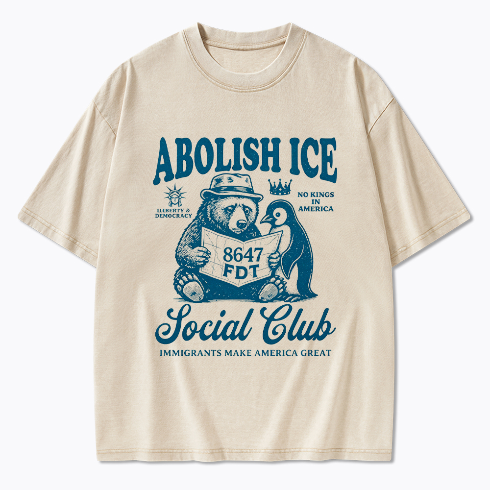Abolish Ice Social Club Washed T-Shirt