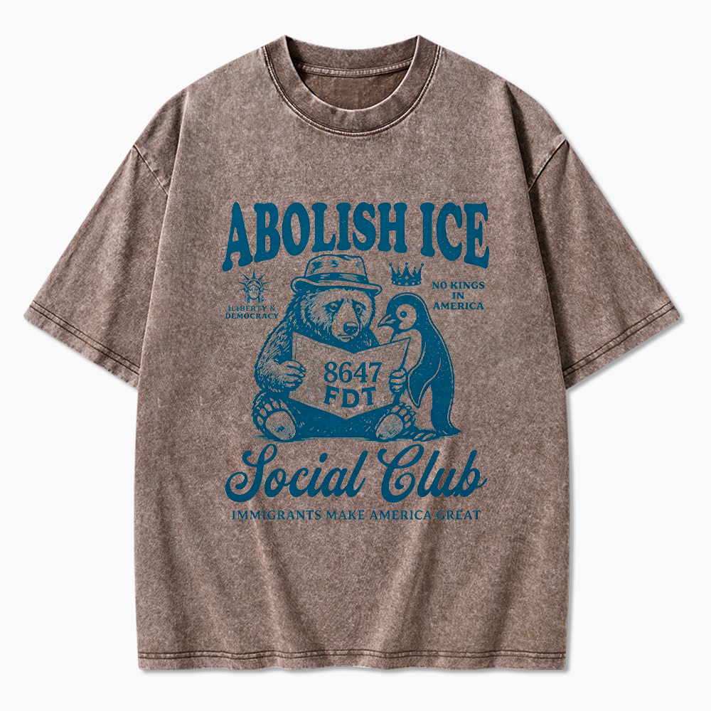Abolish Ice Social Club Washed T-Shirt