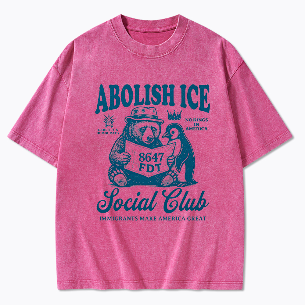 Abolish Ice Social Club Washed T-Shirt