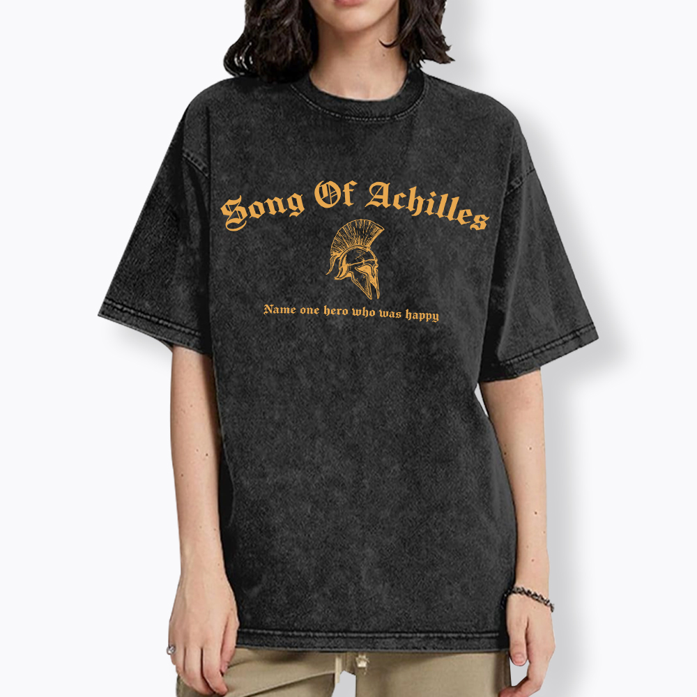 Song Of Achilles Name One Hero Who was Happy Washed T-Shirt