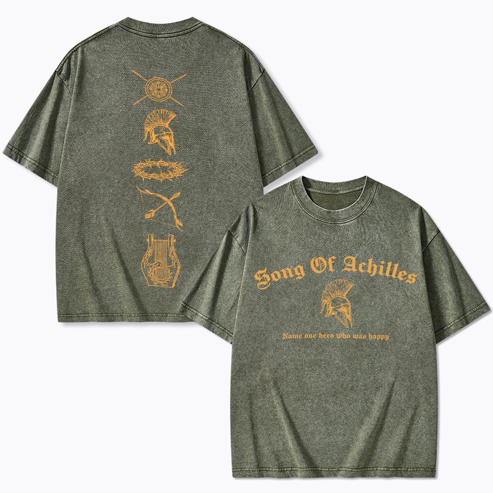Song Of Achilles Name One Hero Who was Happy Washed T-Shirt