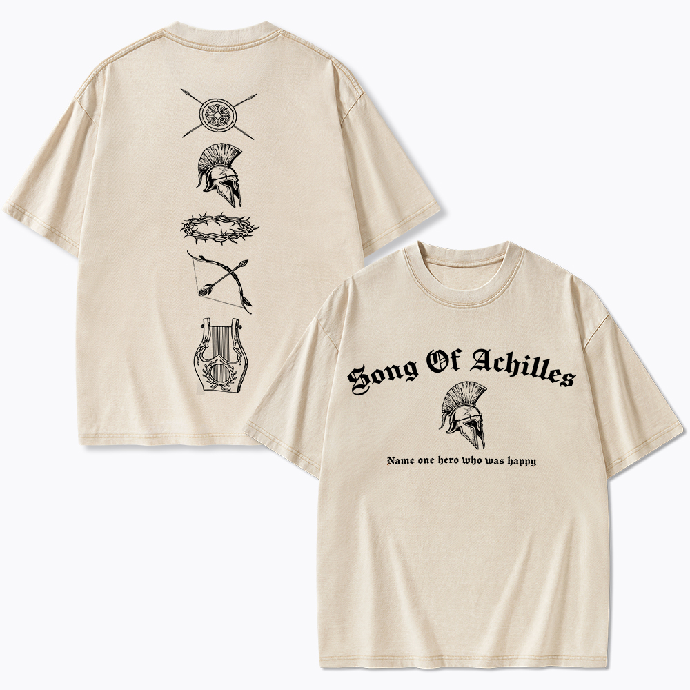 Song Of Achilles Name One Hero Who was Happy Washed T-Shirt