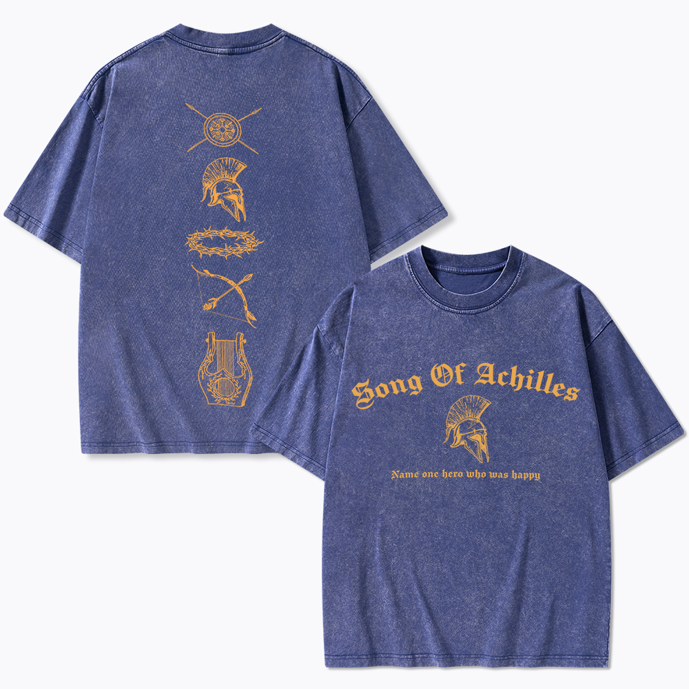 Song Of Achilles Name One Hero Who was Happy Washed T-Shirt