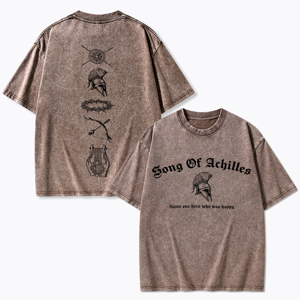 Song Of Achilles Name One Hero Who was Happy Washed T-Shirt