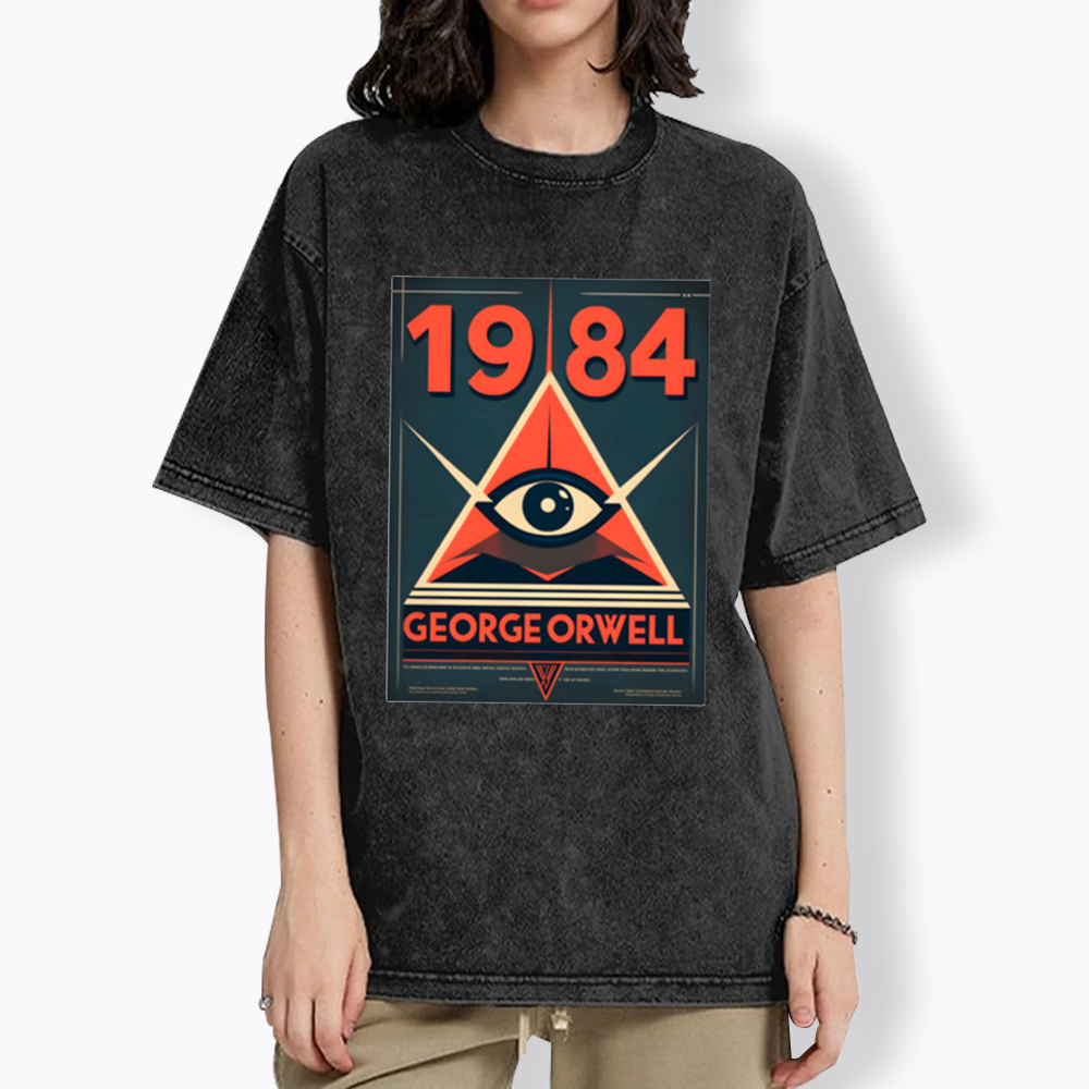 A Vintage Poster of 1984 by George Orwell Washed T-Shirt