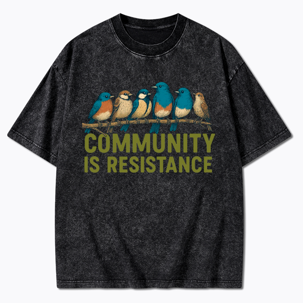 Community Is Resistance Peaceful Washed T-Shirt