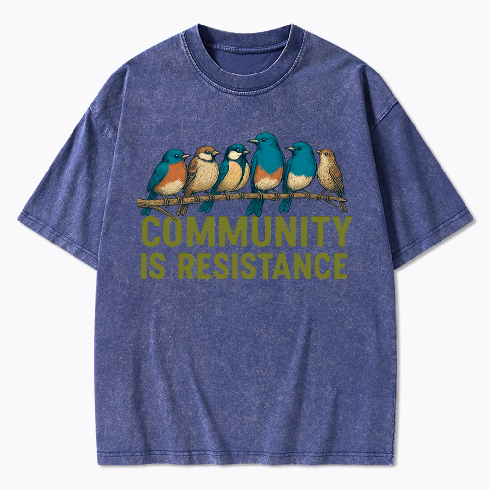 Community Is Resistance Peaceful Washed T-Shirt