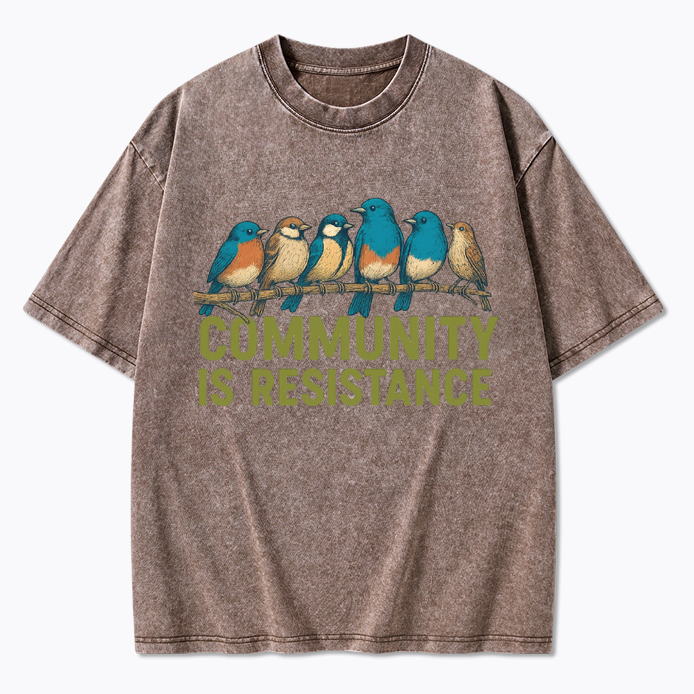 Community Is Resistance Peaceful Washed T-Shirt