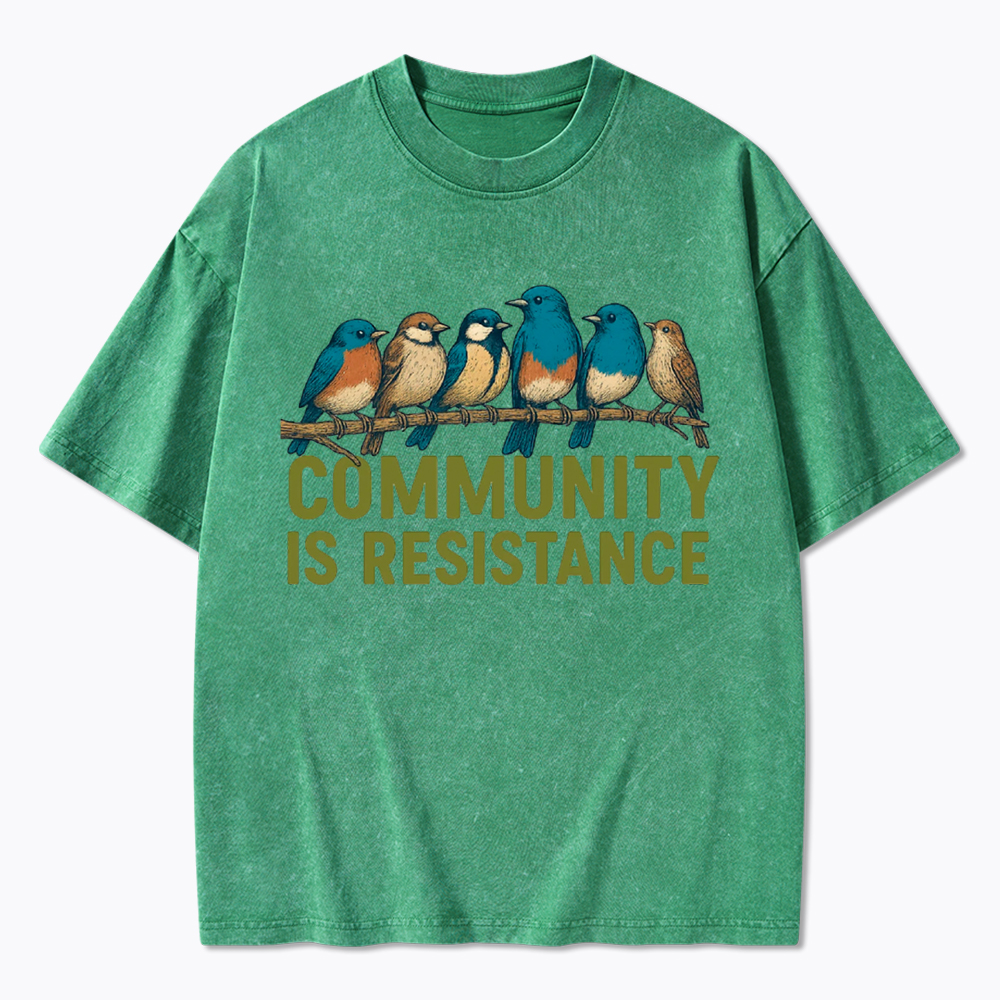 Community Is Resistance Peaceful Washed T-Shirt