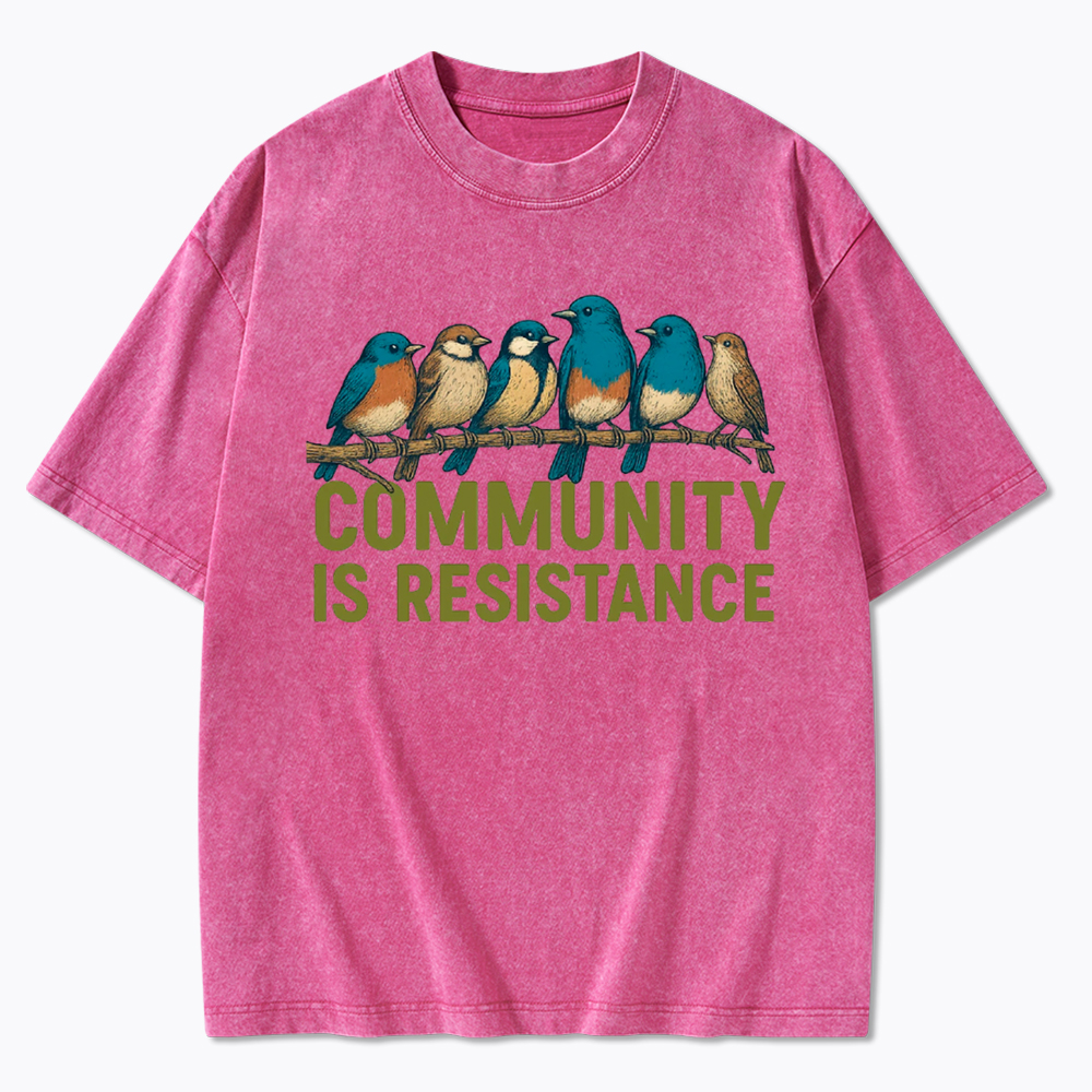 Community Is Resistance Peaceful Washed T-Shirt
