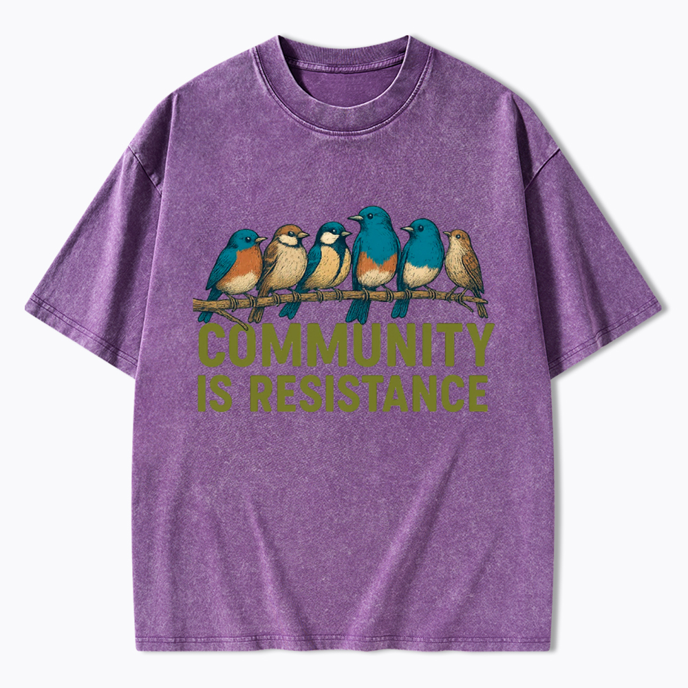 Community Is Resistance Peaceful Washed T-Shirt