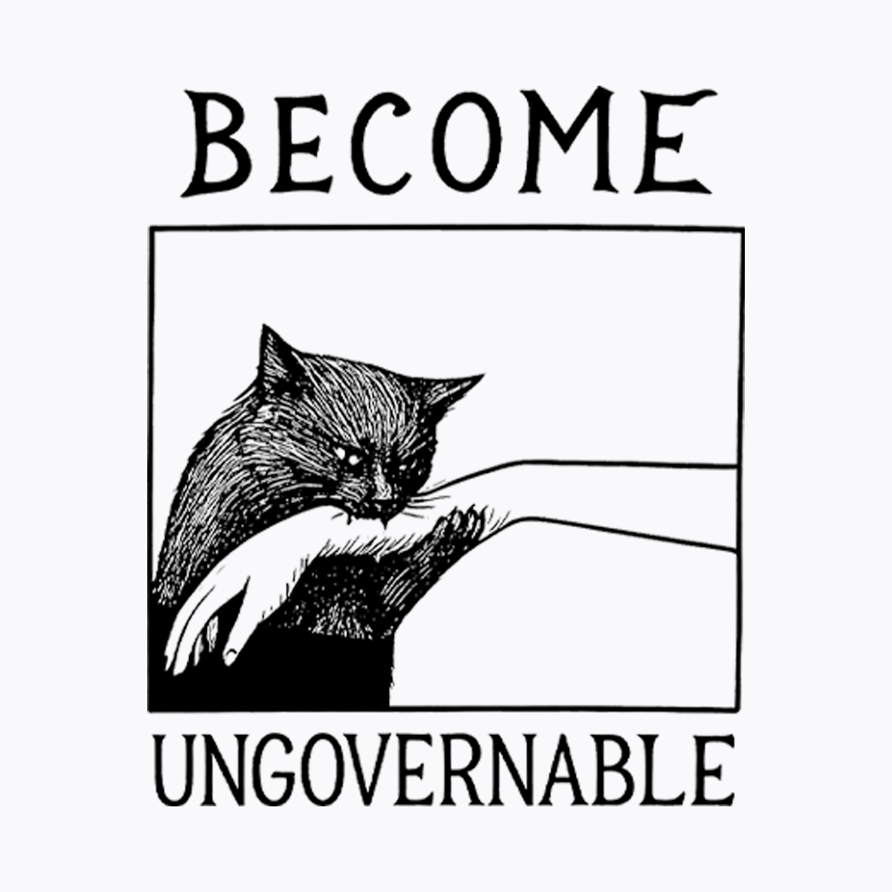 Become Ungovernable Black Cat Washed T-Shirt