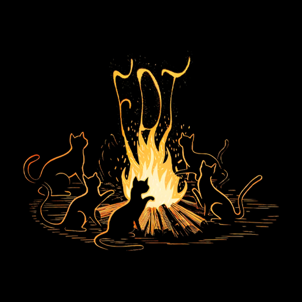 Cats Bonfire Resistance Washed T-Shirt