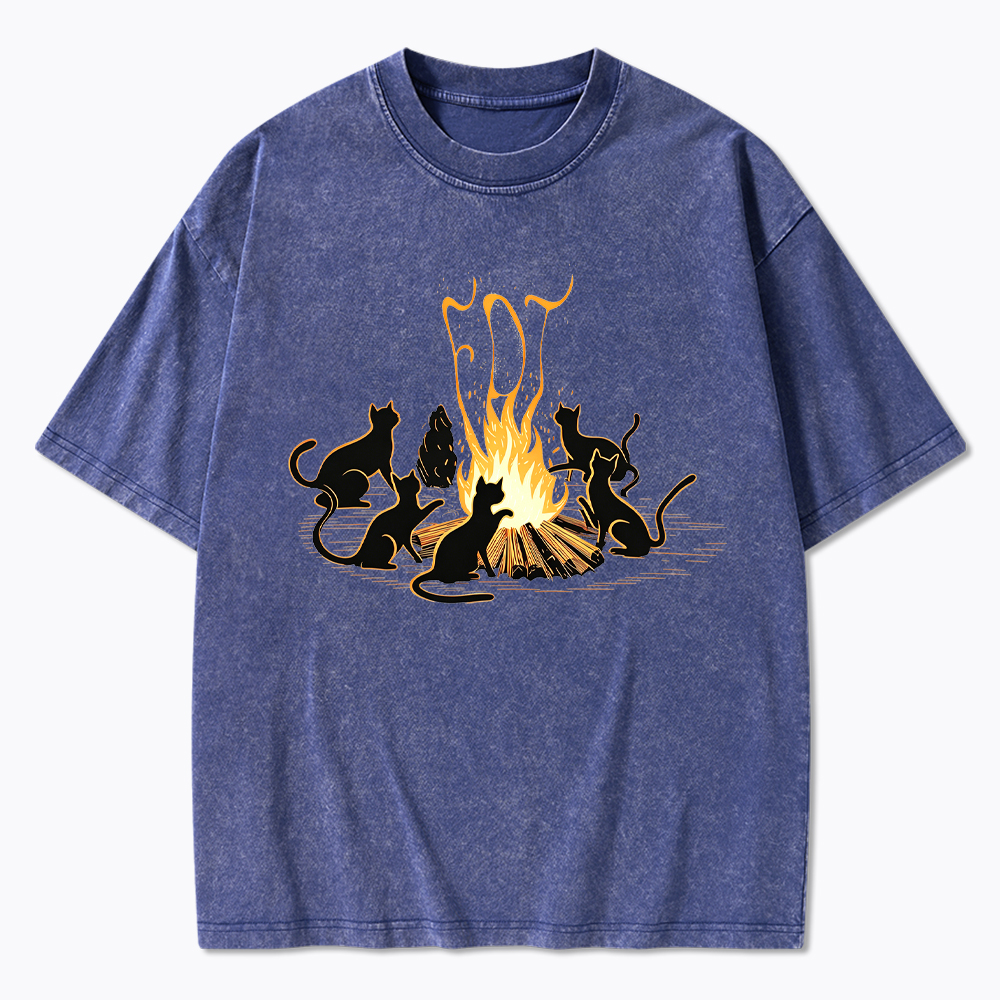 Cats Bonfire Resistance Washed T-Shirt
