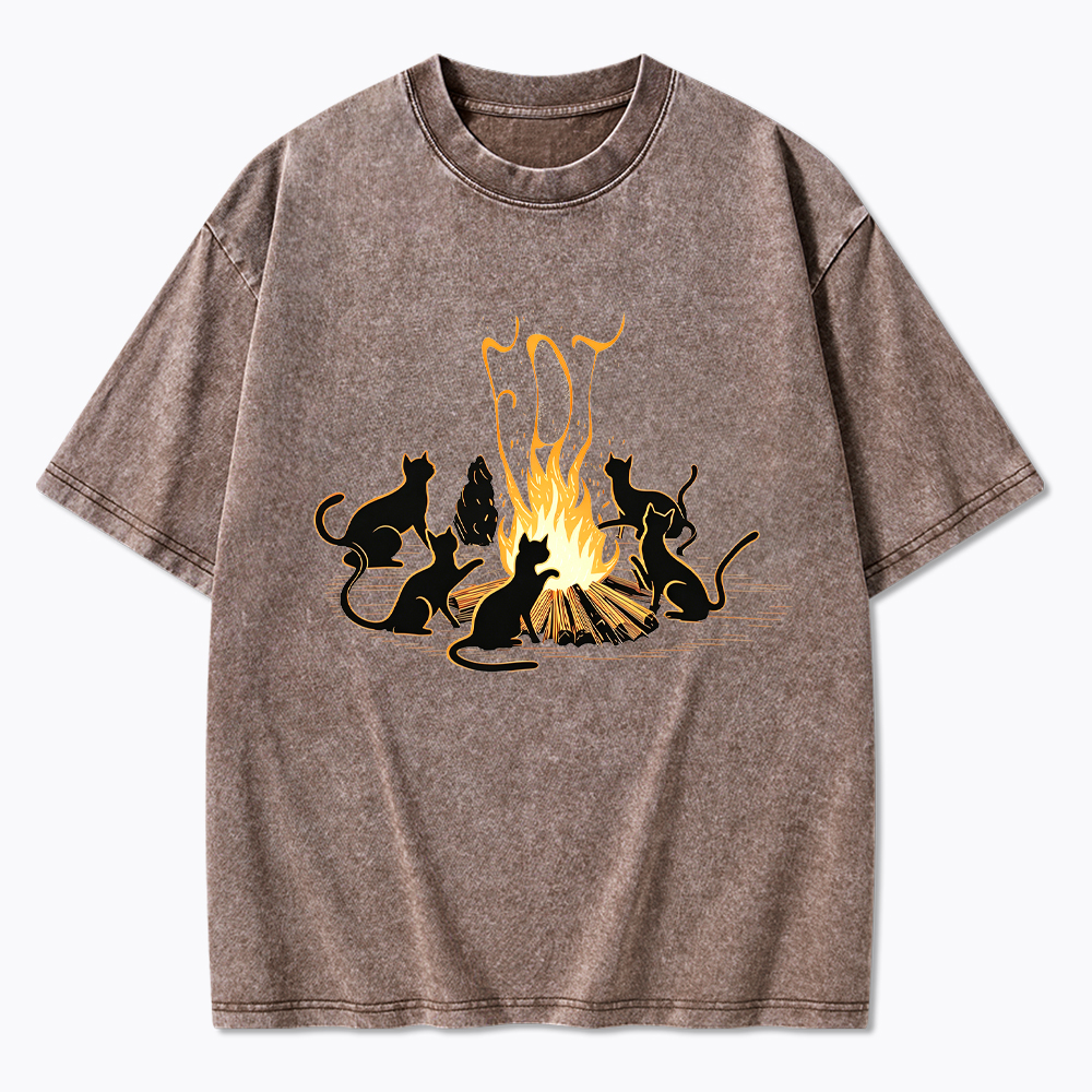 Cats Bonfire Resistance Washed T-Shirt