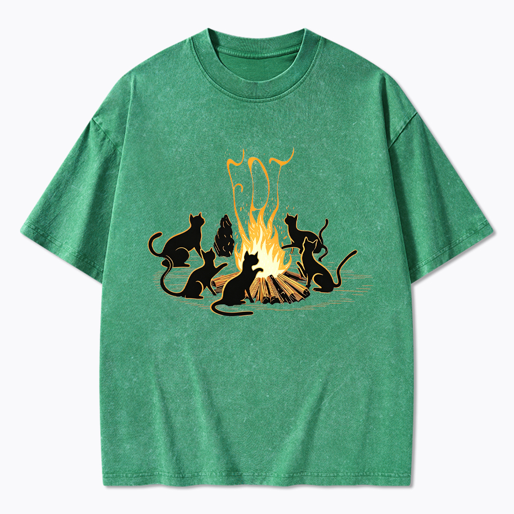 Cats Bonfire Resistance Washed T-Shirt