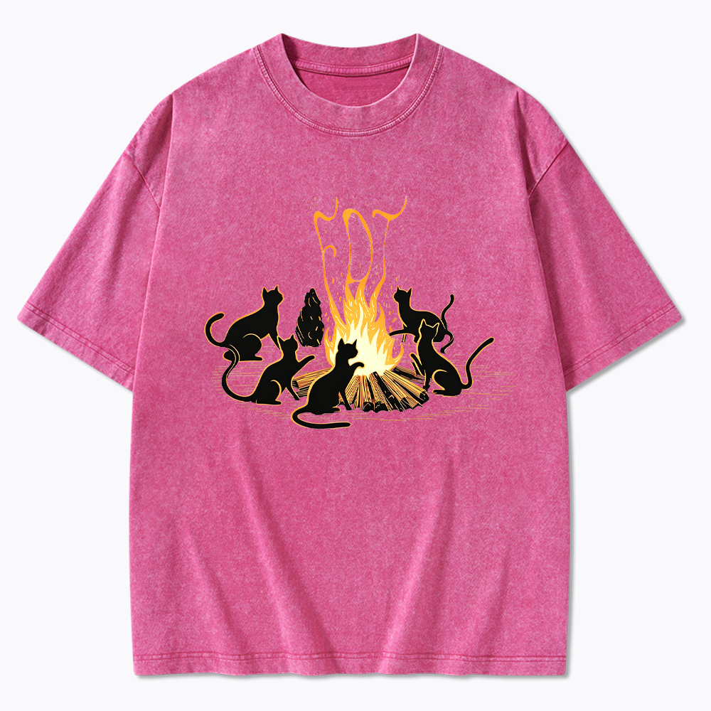 Cats Bonfire Resistance Washed T-Shirt
