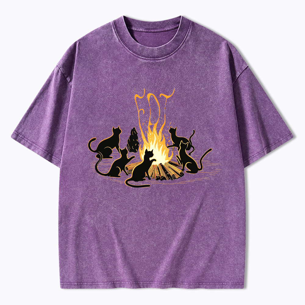 Cats Bonfire Resistance Washed T-Shirt