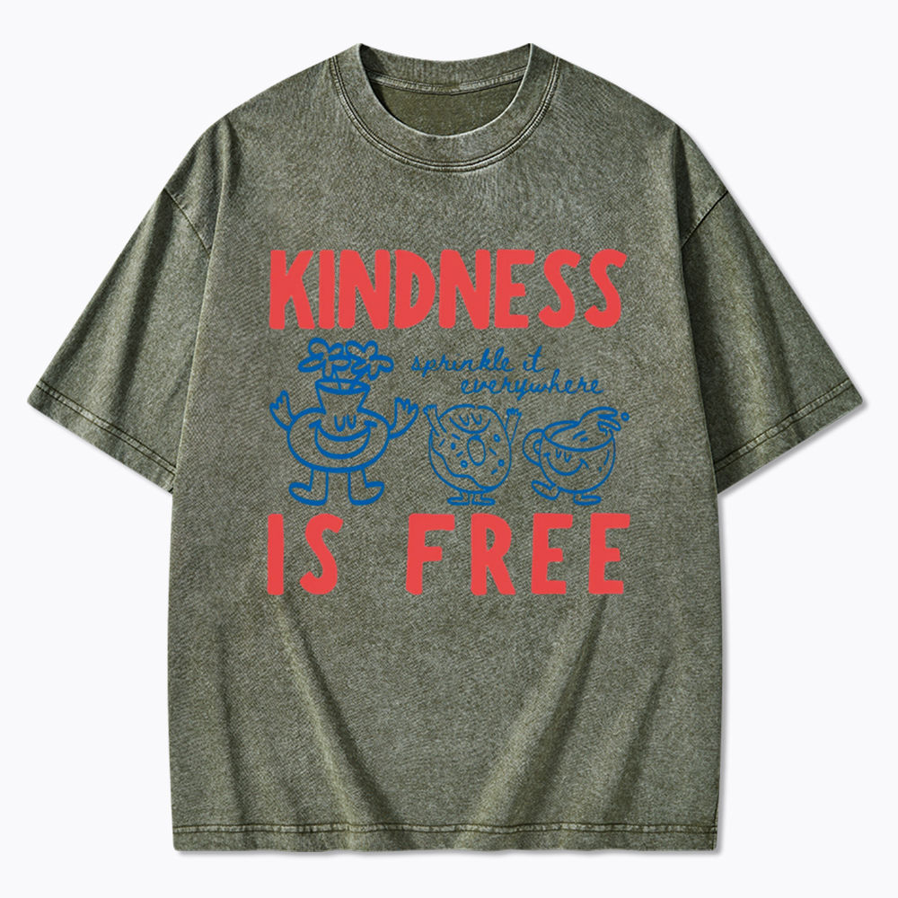 Kindness Is Free Washed T-Shirt