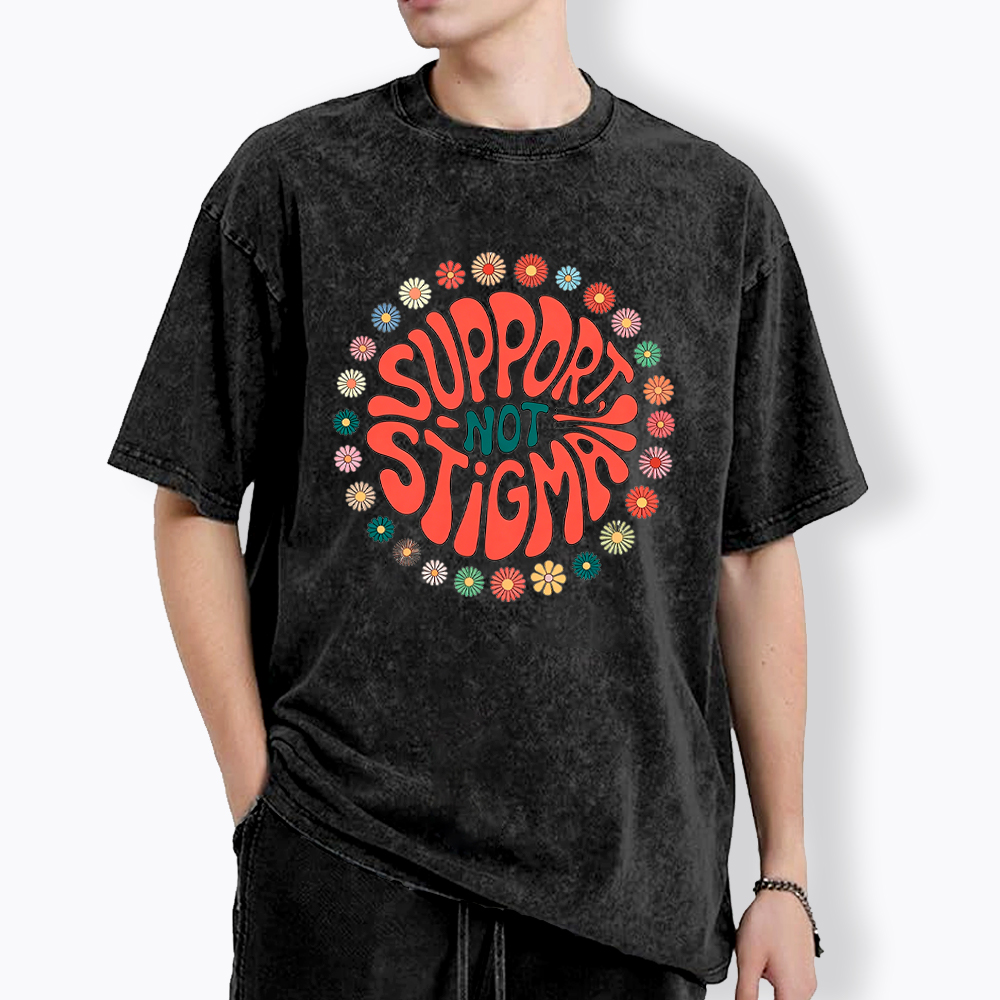 Support, Not Stigma Washed T-Shirt