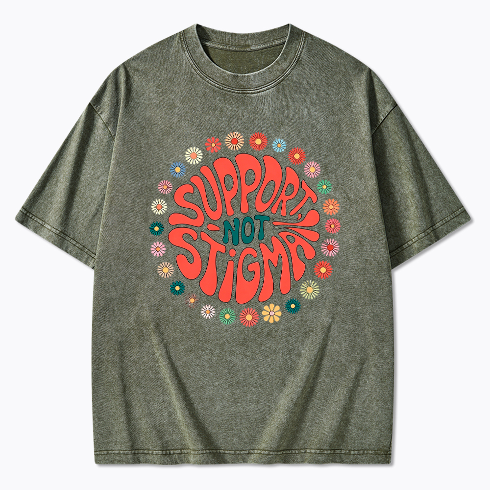 Support, Not Stigma Washed T-Shirt