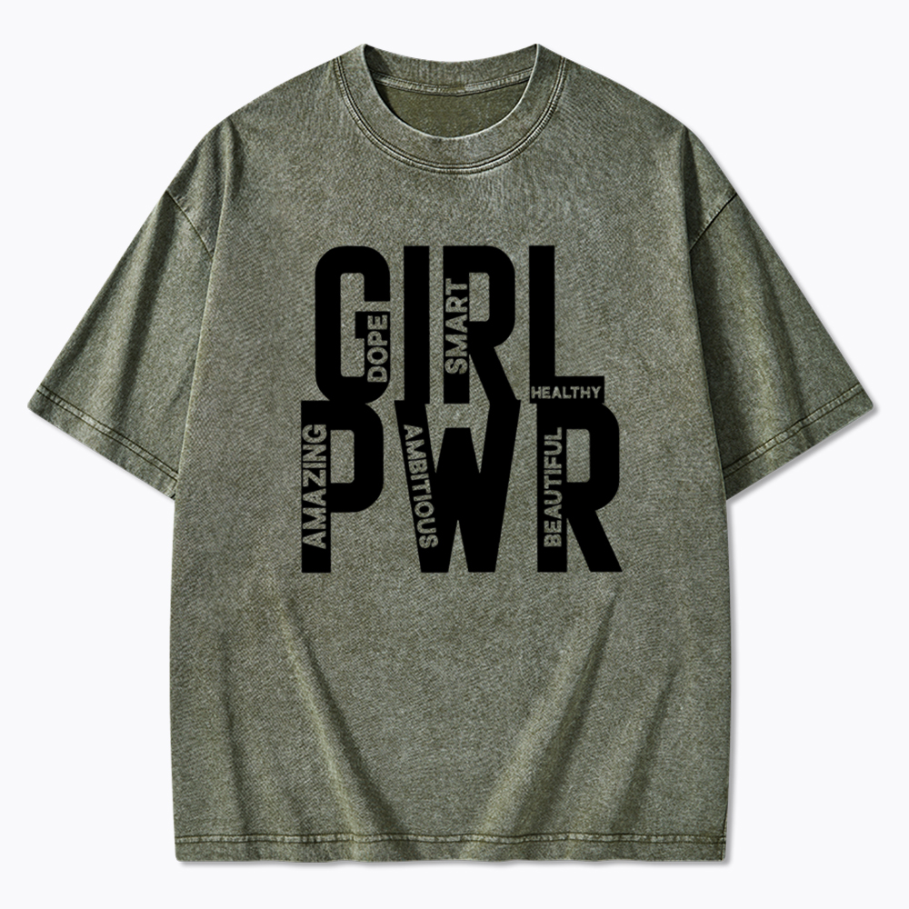 Girl Power Girls Rule The World Washed T-Shirt