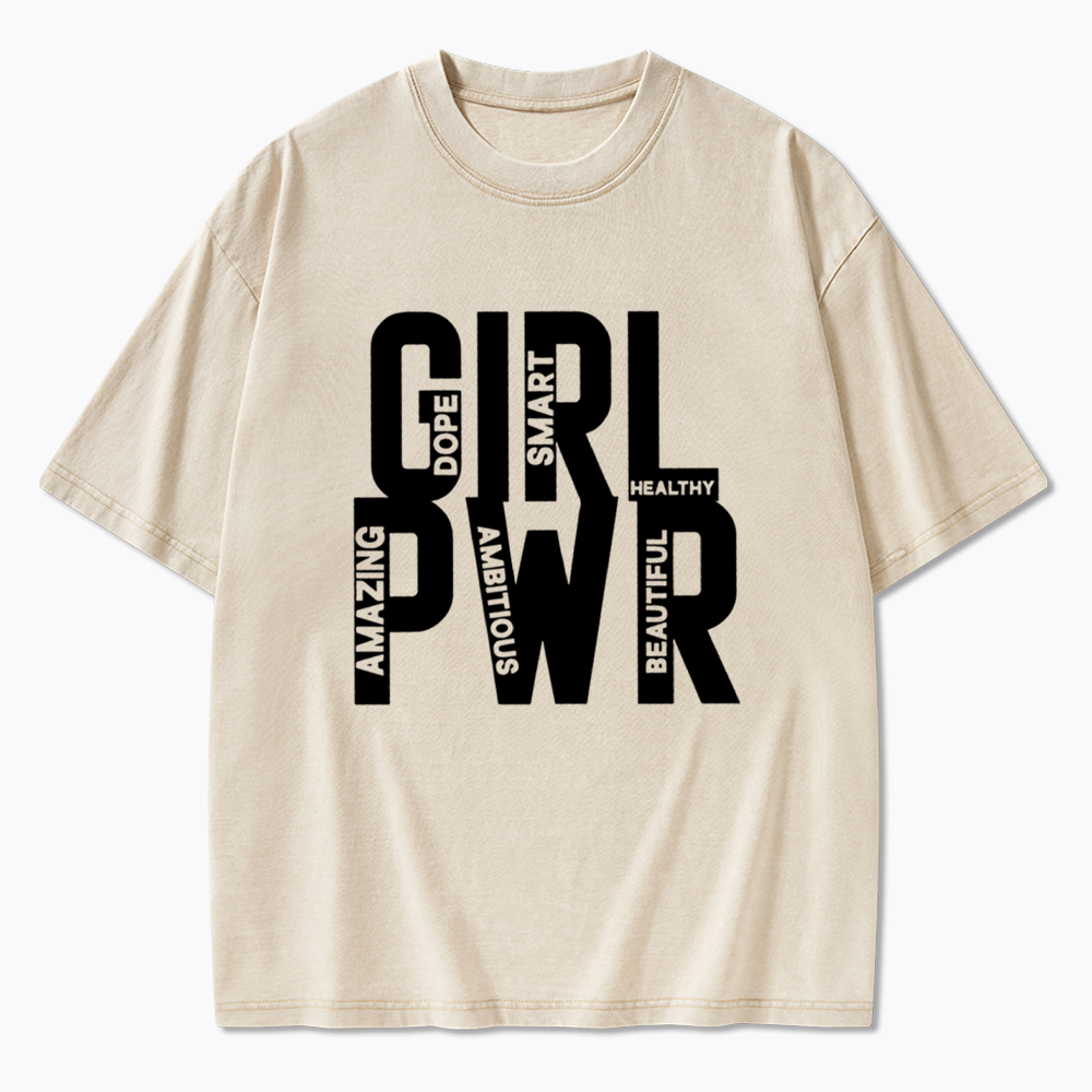 Girl Power Girls Rule The World Washed T-Shirt