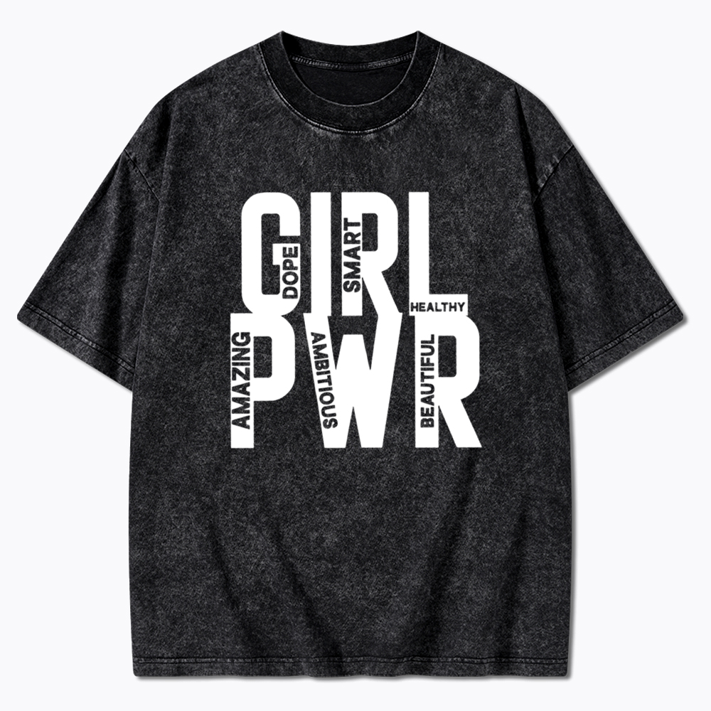 Girl Power Girls Rule The World Washed T-Shirt