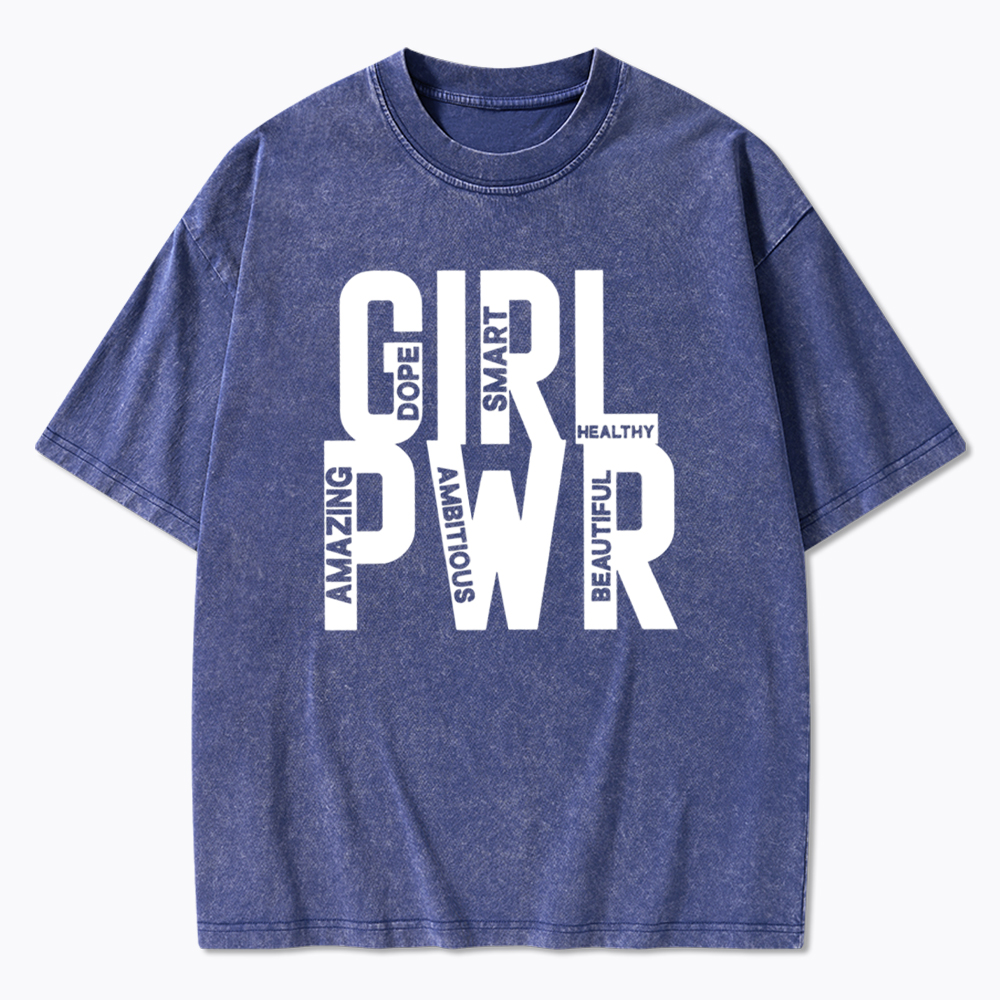Girl Power Girls Rule The World Washed T-Shirt