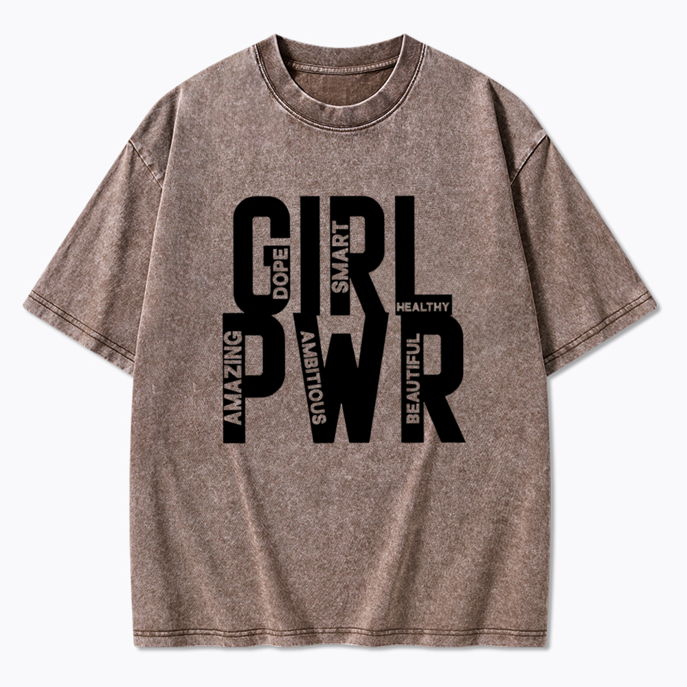 Girl Power Girls Rule The World Washed T-Shirt