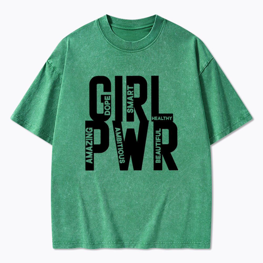 Girl Power Girls Rule The World Washed T-Shirt