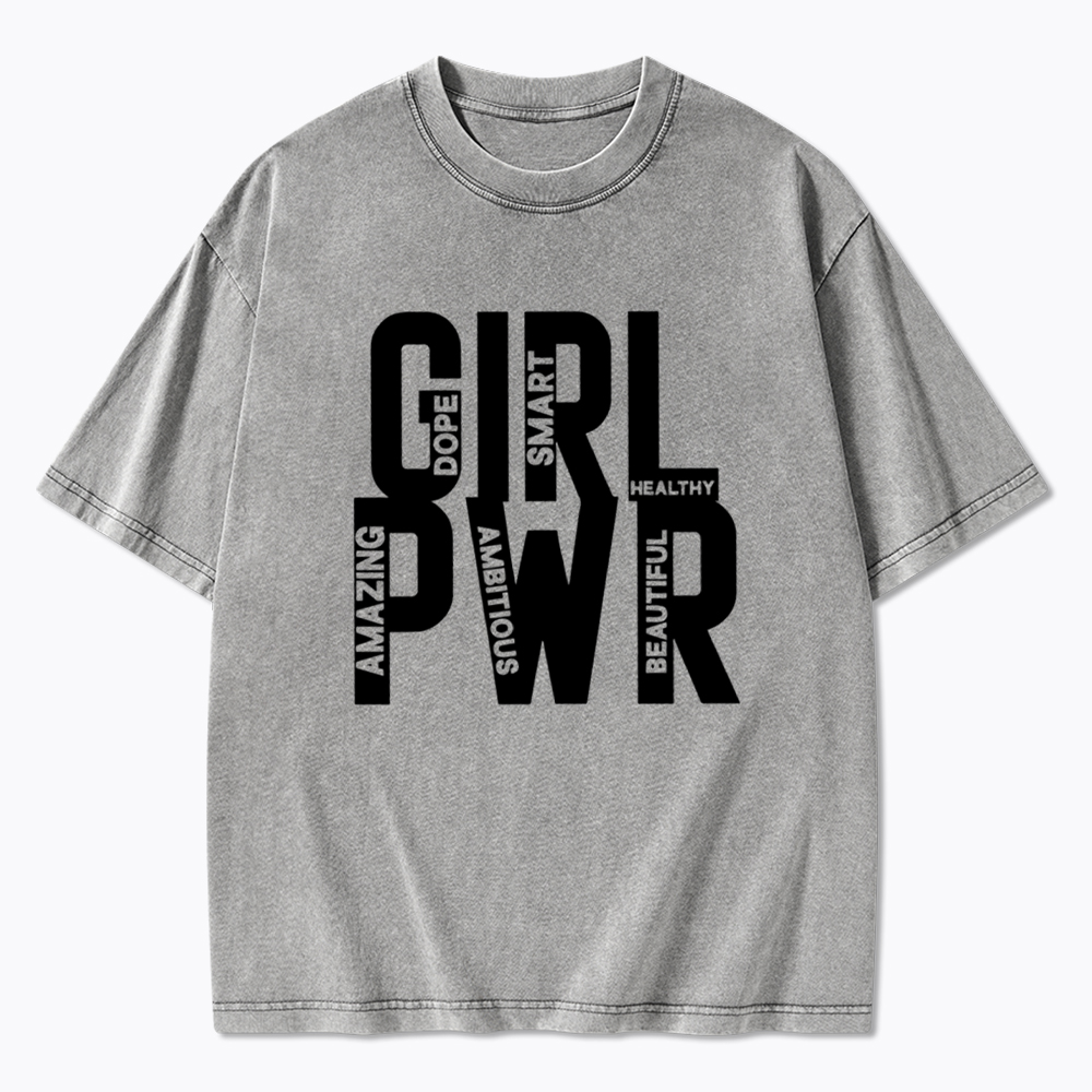 Girl Power Girls Rule The World Washed T-Shirt