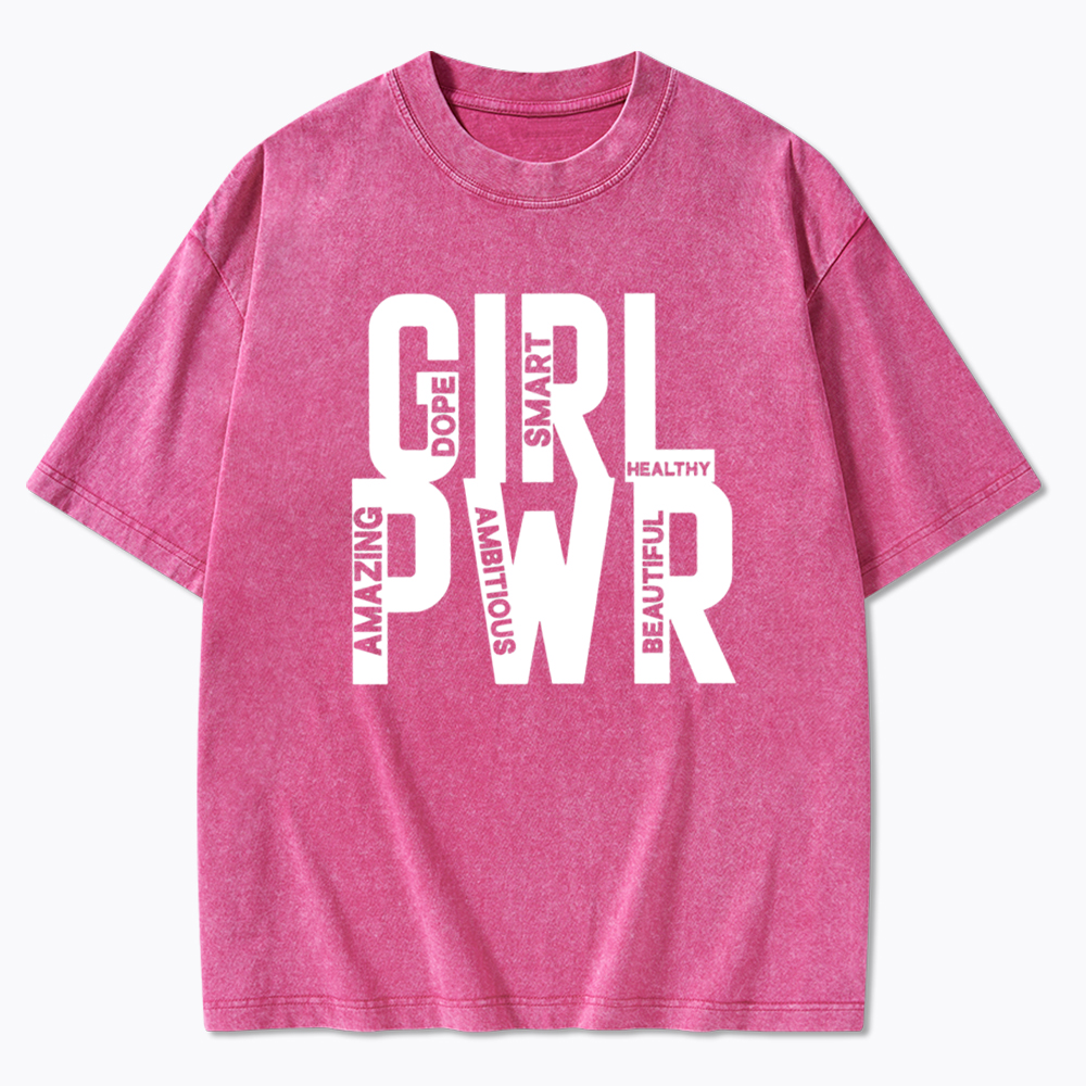 Girl Power Girls Rule The World Washed T-Shirt