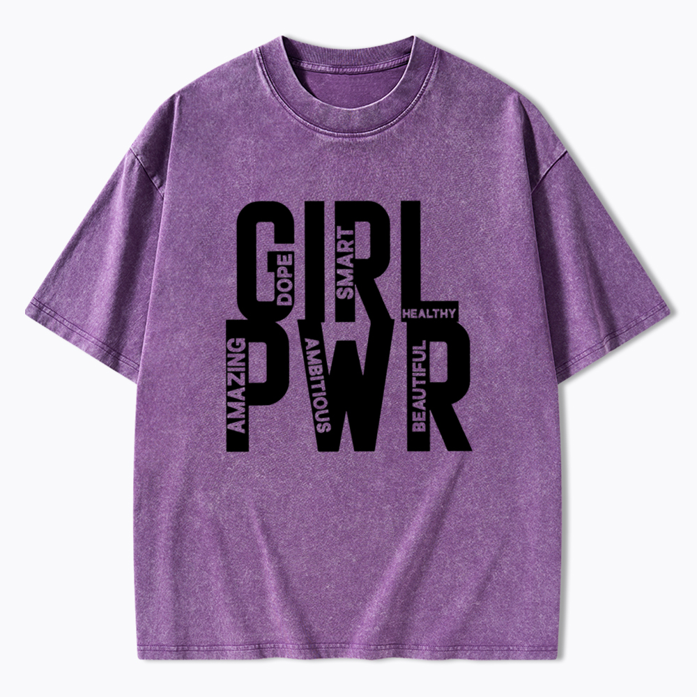 Girl Power Girls Rule The World Washed T-Shirt
