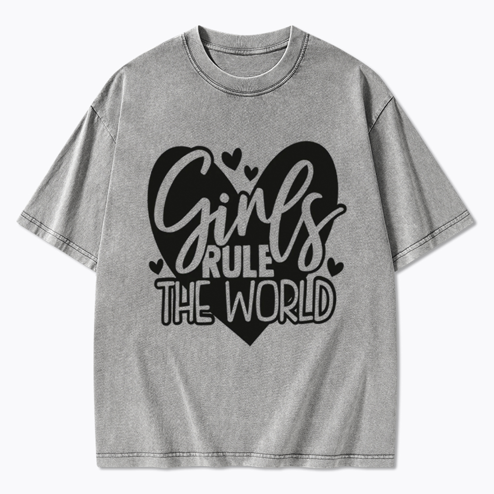 Girls Rule The World Washed T-Shirt