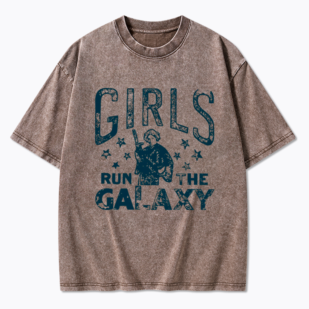 Girls Run The Galaxy Washed T-Shirt