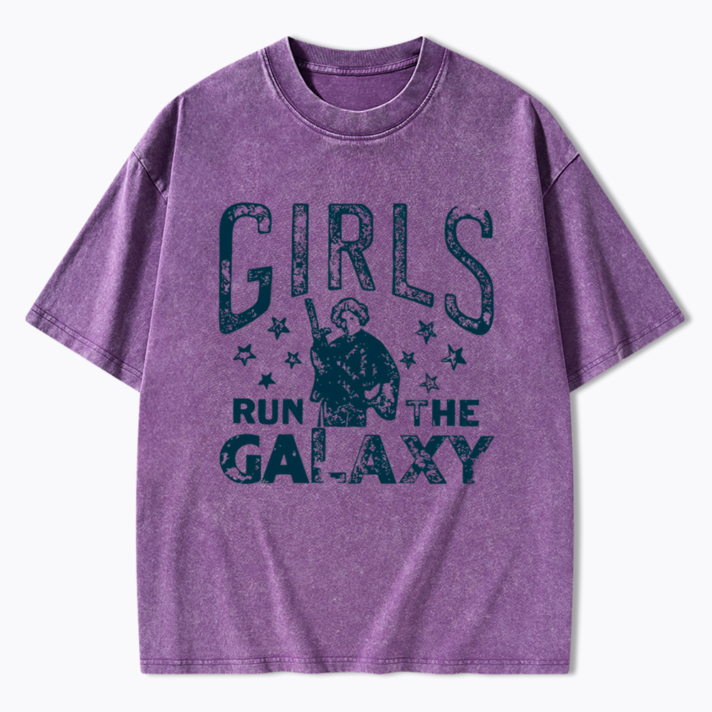 Girls Run The Galaxy Washed T-Shirt